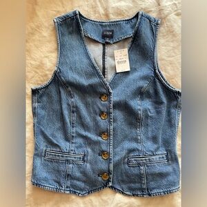 J. Crew Medium Blue Denim Vest with Tag sz 2